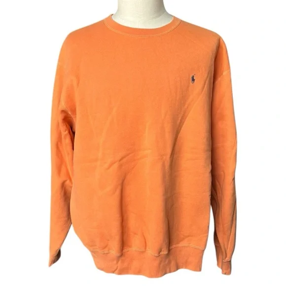 Polo Ralph Lauren Vintage 90’s orange crewneck cotton blend sweatshirtL
